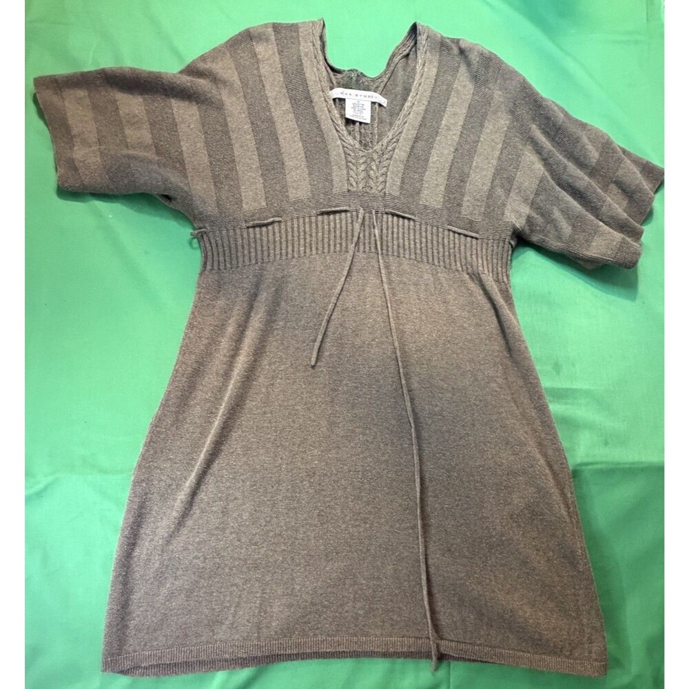🩶✨ Max Studio Knit Kimono Sweater Dress 👗 Women’s Size M • Gray Short Sleeve